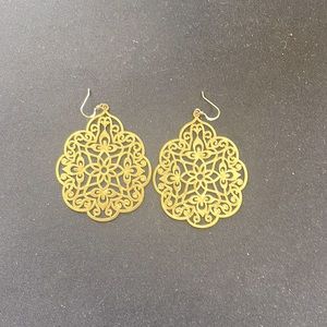 14 karat over brass filigree earrings